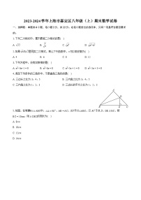 2023-2024学年上海市嘉定区八年级（上）期末数学试卷（含详细答案解析）