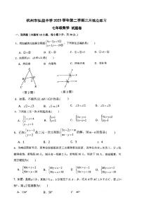 浙江省杭州市弘益中学2023-2024学年七年级下学期数学3月月考卷