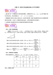 专题20锐角三角函数的核心知识点精讲-备战2024年中考数学一轮复习考点