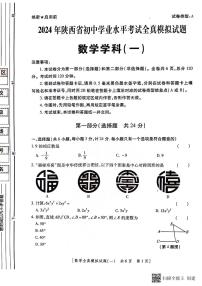 2024年陕西省榆林市榆阳区榆林市第一中学分校一模数学试题