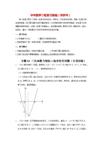 备战中考数学《重难点解读•专项训练》专题05 二次函数与相似三角形有关的问题（专项训练）