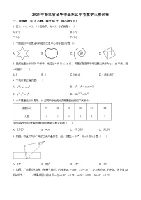 2023年浙江省金华市金东区中考数学三模模拟试题（原卷版+解析版）