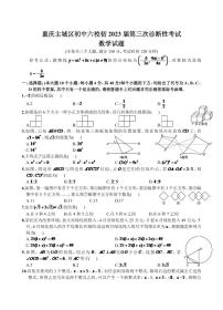 重庆市六校2023届九年级下学期中考模拟数学试卷(含答案)