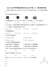 2023-2024学年河南省信阳市光山县八年级（上）期末数学试卷(含详细答案解析)