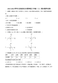 2023-2024学年江西省吉安市泰和县八年级（上）期末数学试卷(含详细答案解析)