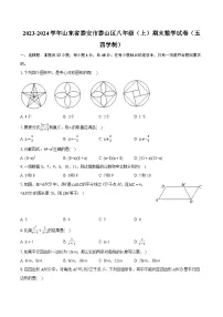 2023-2024学年山东省泰安市泰山区八年级(上)期末数学试卷(五四学制)(含详细答案解析)