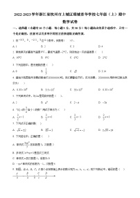 浙江省杭州市杭州绿城育华学校2022-2023学年七年级上学期期中数学试题（原卷版+解析版）