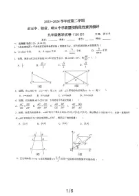 宁夏回族自治区吴忠市青铜峡市2023-2024学年九年级下学期3月月考数学试题