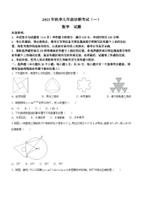 四川省广安市岳池县2023-2024学年九年级上学期数学中考一诊试题(含答案)