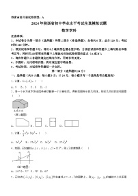 2024年陕西省咸阳市中考数学一模试题(含答案)