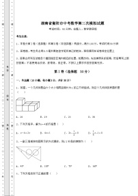 【中考专题】湖南省衡阳市中考数学第三次模拟试题（含答案详解）