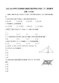 2022-2023学年江苏省南京市秦淮外国语学校七年级（下）质检数学试卷（5月份）（含解析）