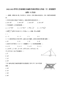 江苏省南京市秦淮外国语学校2022-2023学年七年级下学期质检数学试卷（5月份）+