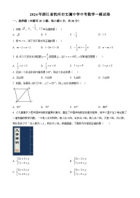 2024年浙江省杭州市文澜中学中考数学一模试题（原卷版+解析版）