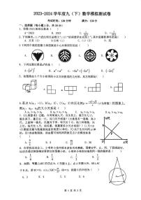 湖北省武汉市二桥中学2023-2024学年度下学期3月考九年级数学试题（PDF版）