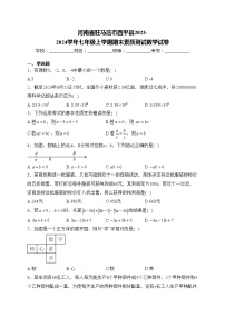 河南省驻马店市西平县2023-2024学年七年级上学期期末素质测试数学试卷(含答案)