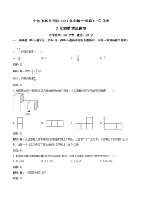 浙江省宁波市惠贞书院2024届九年级上学期12月月考数学试卷(含解析)