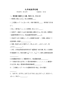 江苏省镇江市丹徒区上会中学2023-2024学年九年级下学期3月月考数学试题