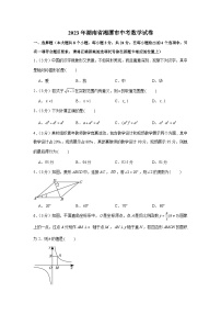 2023年湖南省湘潭市中考数学试卷