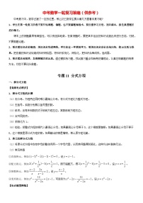 最新中考数学一轮高频考点+精讲精练  专题11 分式方程