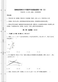 【中考特训】湖南省株洲市中考数学考前摸底测评 卷（Ⅱ）（含答案及解析）