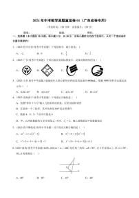 2024年中考数学模拟 真题重组卷一（广东省卷专用）（原卷版+解析版）