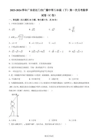 广东广雅中学2023-2024学年八年级下学期第一次月考数学试题（C卷）（原卷版+解析版）