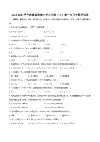 2023-2024学年海南省海南中学九年级（上）第一次月考数学试卷（含解析）