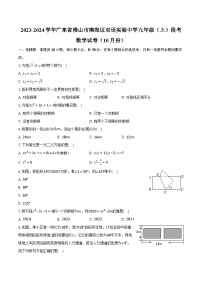 2023-2024学年广东省佛山市南海区双语实验中学九年级（上）段考数学试卷（10月份）（含解析）