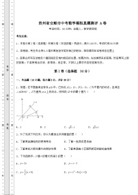 【中考特训】贵州省安顺市中考数学模拟真题测评 A卷（含答案详解）