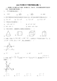 2024年济南市中考数学模拟试题(一)（无答案）