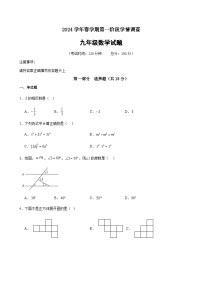 江苏省泰州市姜堰区+四校联考2023-2024学年九年级下学期3月月考数学试题