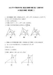 2024年中考数学冲刺挑战压轴题专题汇编(安徽卷)05挑战压轴题(解答题三)(原卷版+解析)