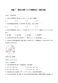 中考数学总复习专题17相似三角形(10个高频考点)(强化训练)(全国版)(原卷版+解析)