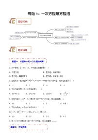 中考数学一轮复习题型归纳专练专题04 一次方程与方程组（2份打包，原卷版+解析版）