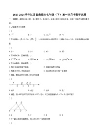 2023-2024学年江苏省南通市七年级（下）第一次月考数学试卷-普通用卷