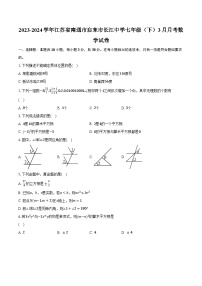 2023-2024学年江苏省南通市启东市长江中学七年级（下）3月月考数学试卷（含解析）