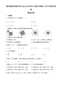 福州高新区实验中学2023-2024学年九年级下学期月考数学试题（原卷版+解析版）