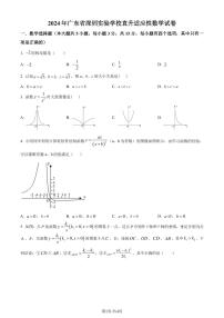 2024年广东深圳实验学校直升初三适应性数学试题+答案