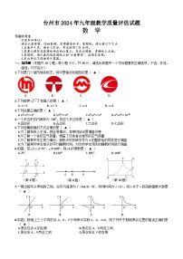 2024年浙江省台州市中考一模数学试卷（含答案）