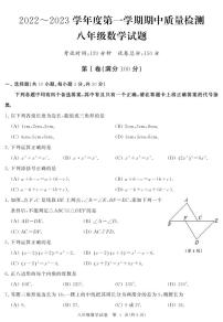 湖北省武汉江汉区2022-2023学年度上学期期中八年级数学试题