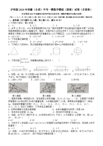 +2024年安徽（合肥）中考一模数学模拟（猜想）试卷+（+沪科版）