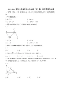 2023-2024学年江苏省苏州市七年级（下）第一次月考数学试卷（含解析）