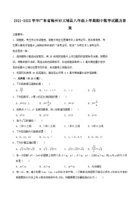 2021-2022学年广东省梅州市大埔县八年级上学期期中数学试题及答案