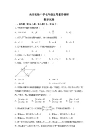 湖北省武汉市光谷实验中学2022-2023学年七年级下册月考数学试题（含解析）