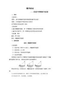 初中数学人教版九年级下册数学活动学案设计