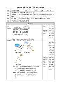 北师大版七年级下册1 认识三角形教案