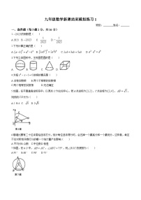 2024年江苏省常州市正衡中学九年级数学新课结束模拟预测题(无答案)