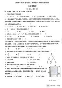 山东省青岛市胶州市瑞华实验初级中学2023-2024学年七年级下学期3月月考数学试题