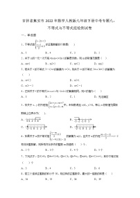 吉林省集安市2022年数学人教版九年级下册单元综合中考专题九：不等式与不等式组检测模拟试卷